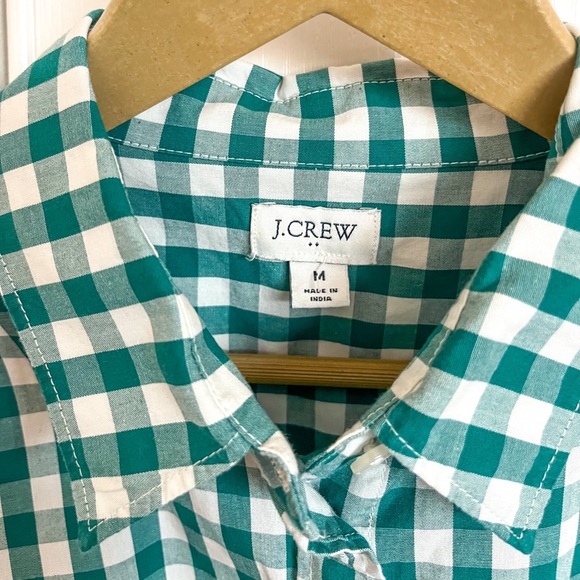 J. Crew Factory Gingham Cotton Poplin Shirt in Medium Size - Picture 3 of 6